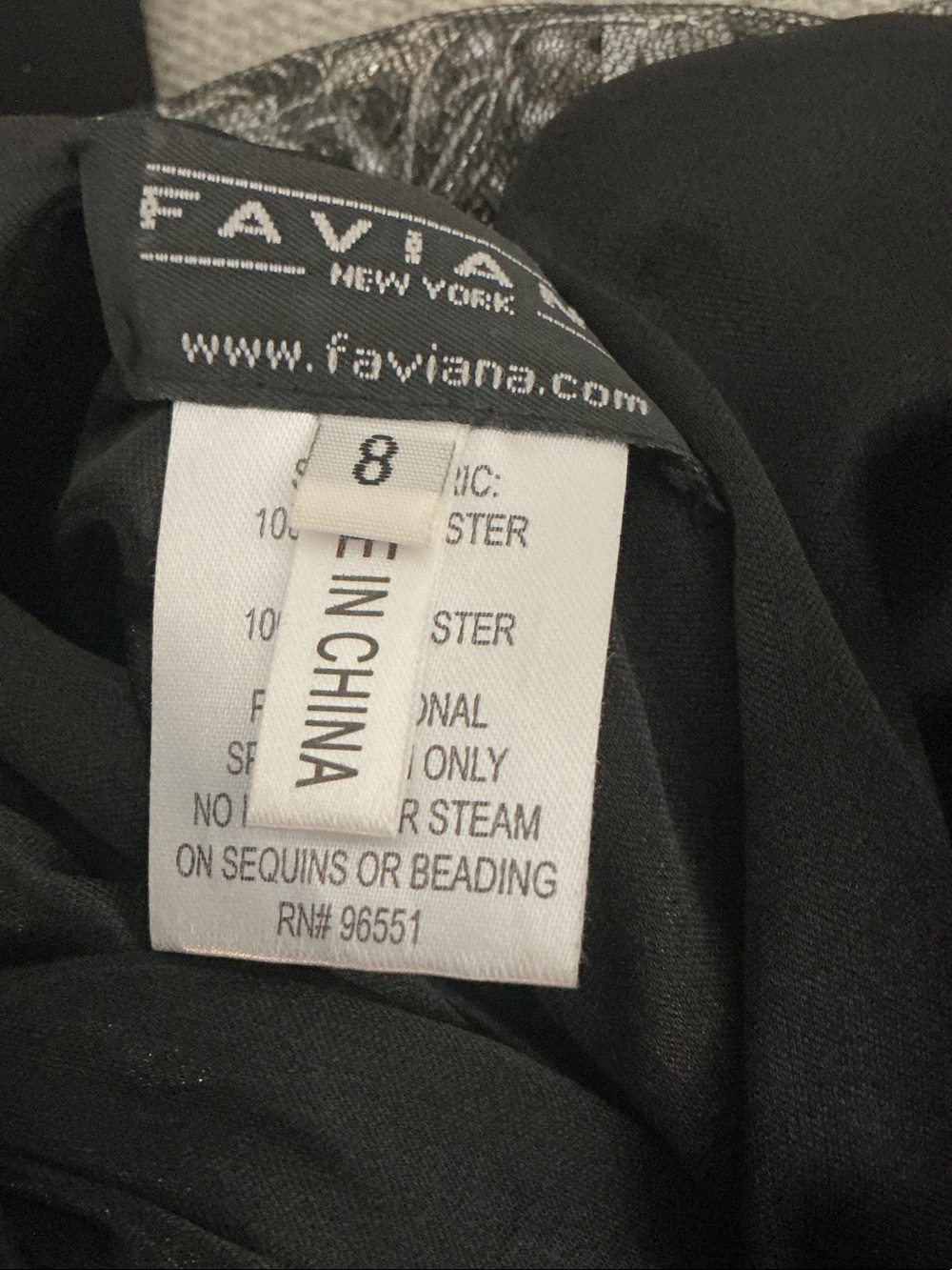 Faviana Black Halter Mini Dress with Crystal Embellishments Women’s Sz 8 #96551 - Picture 4 of 4